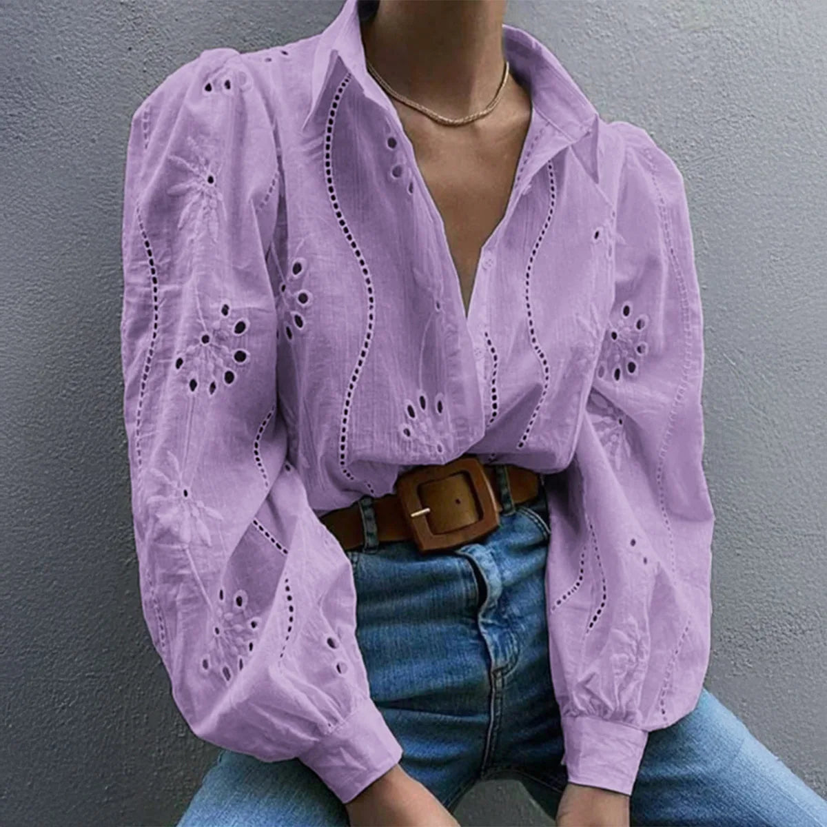 Charlotte | Broderie Anglaise Button Down Blouse