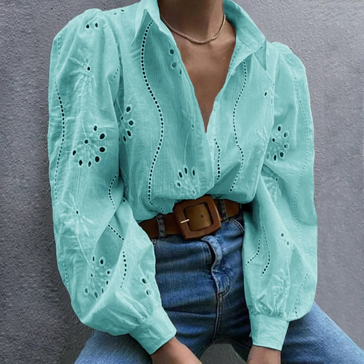Charlotte | Broderie Anglaise Button Down Blouse