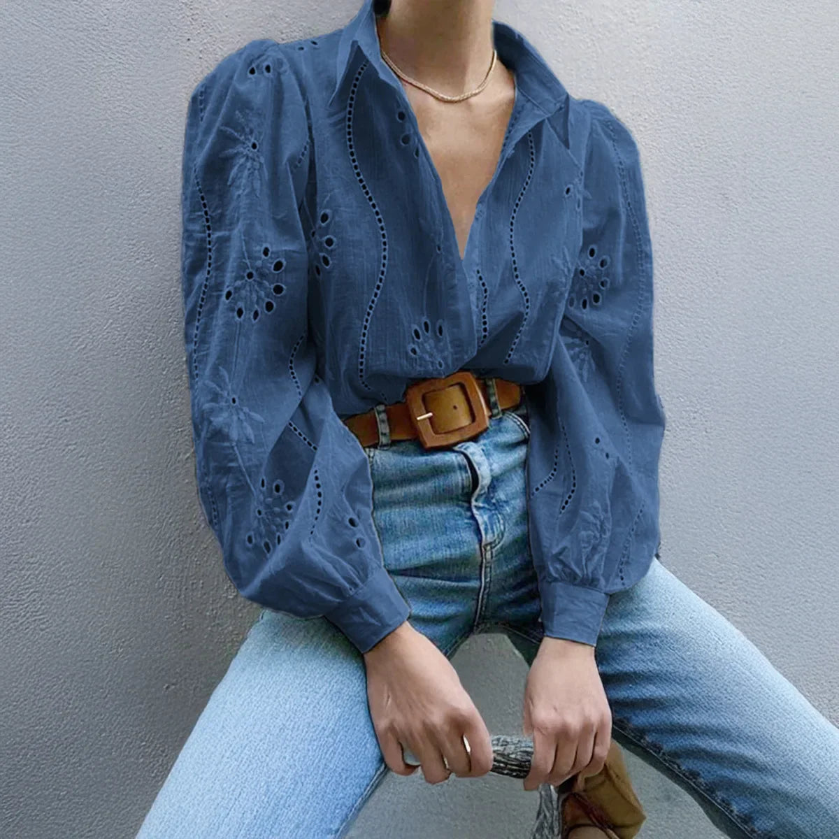 Charlotte | Broderie Anglaise Button Down Blouse