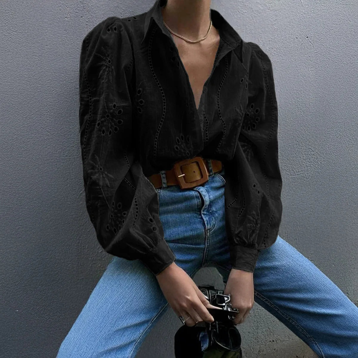 Charlotte | Broderie Anglaise Button Down Blouse