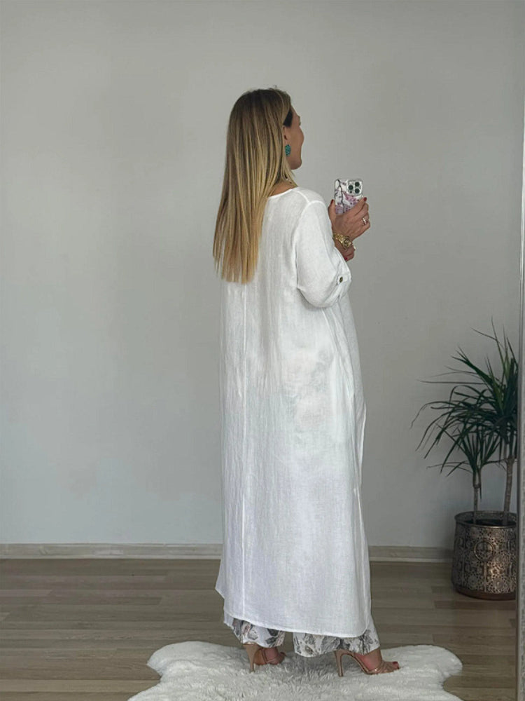 Florence | Signature Longline Sleeve Top & Printed Pants Set