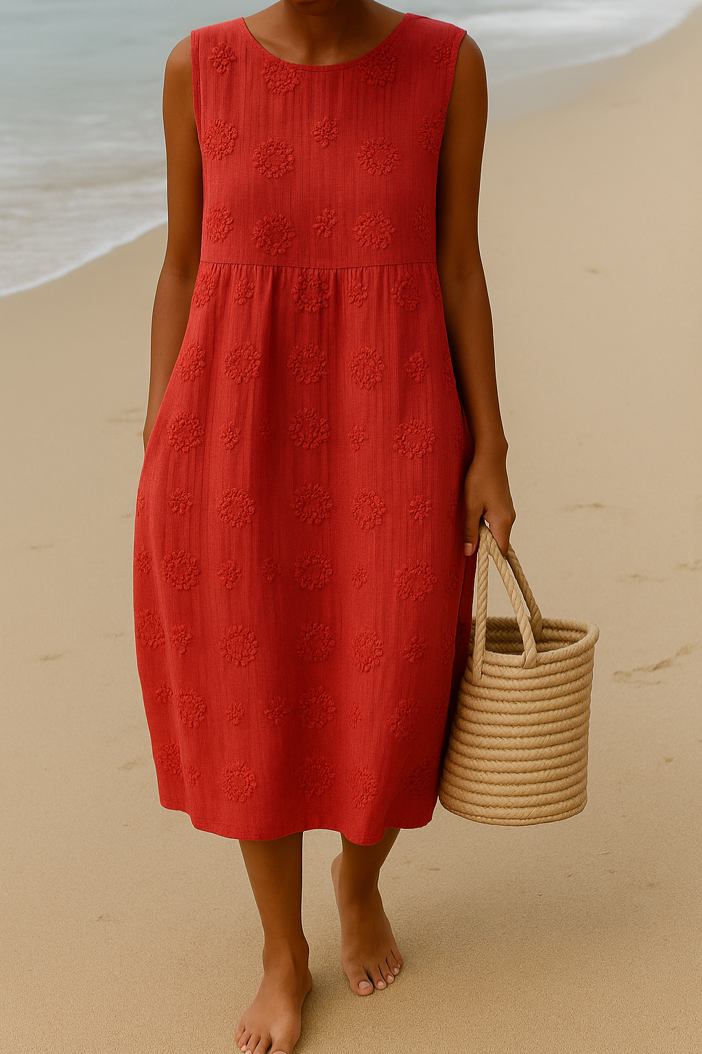 Poppy | Floral Boho Sleeveless Midi Dress