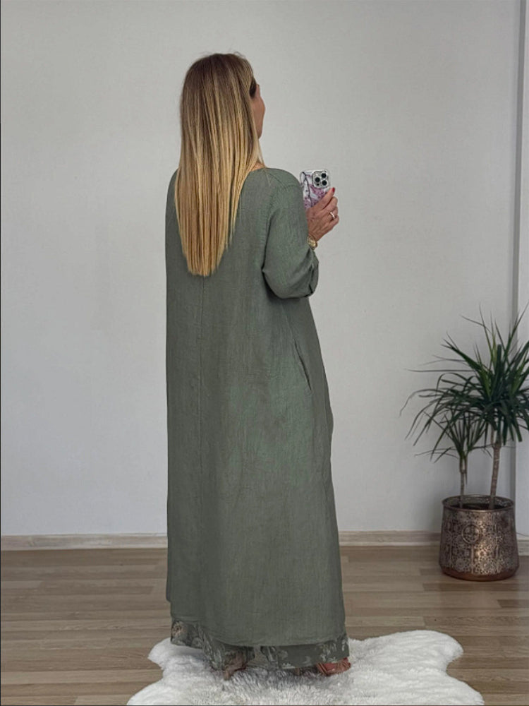 Florence | Signature Longline Sleeve Top & Printed Pants Set