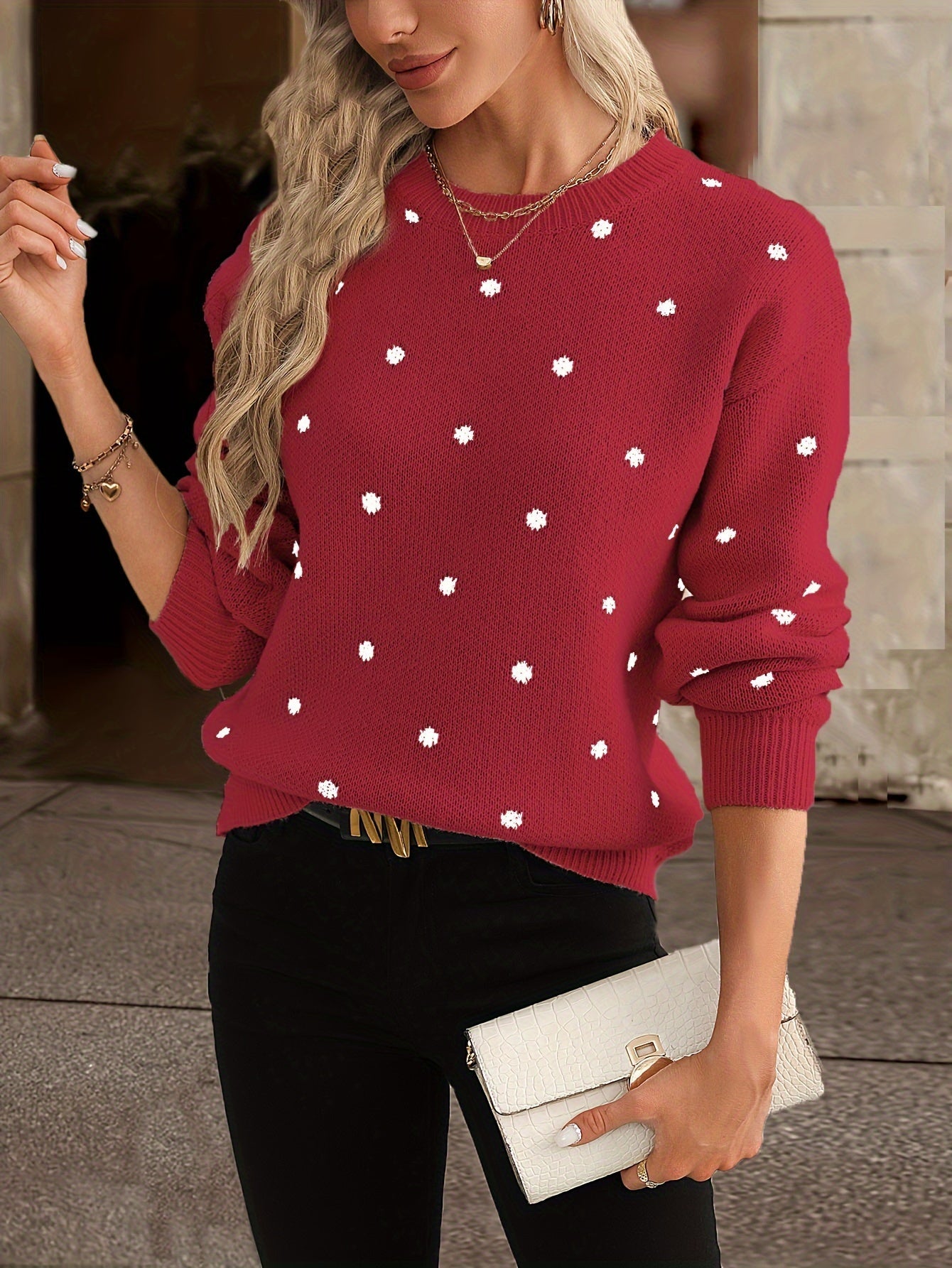 Charlotte | Polka Dot Knit Jumper