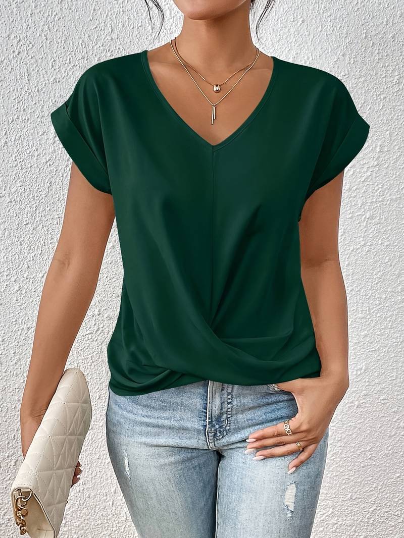 Millie | V Neck Tie Front Top