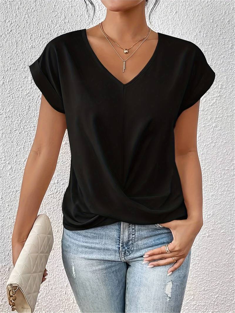 Millie | V Neck Tie Front Top
