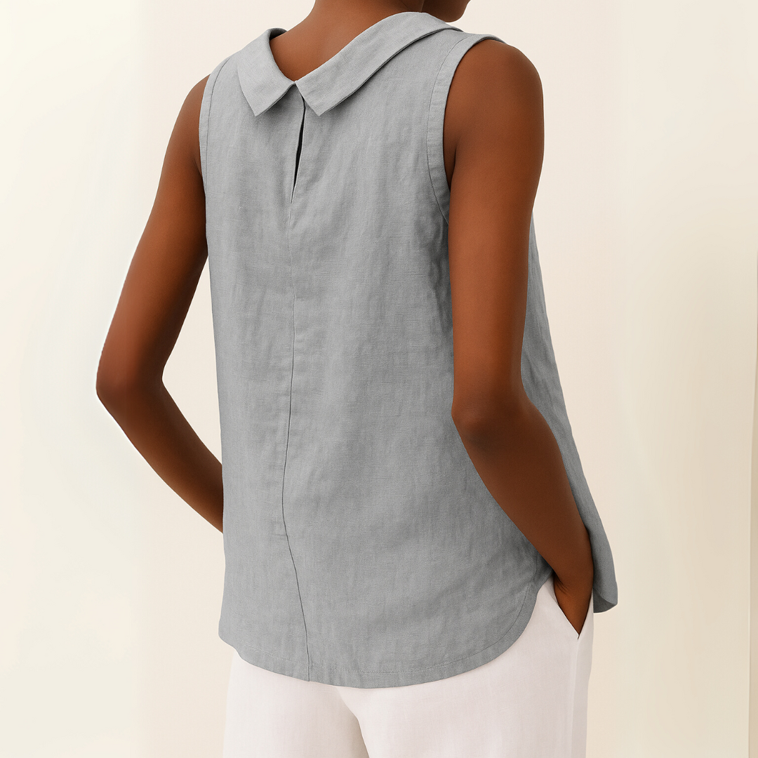 Charlotte | Sleeveless Collared Blouse