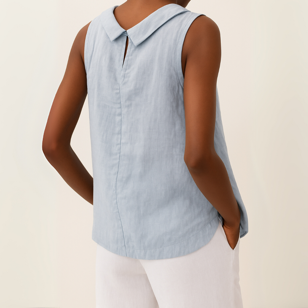 Charlotte | Sleeveless Collared Blouse