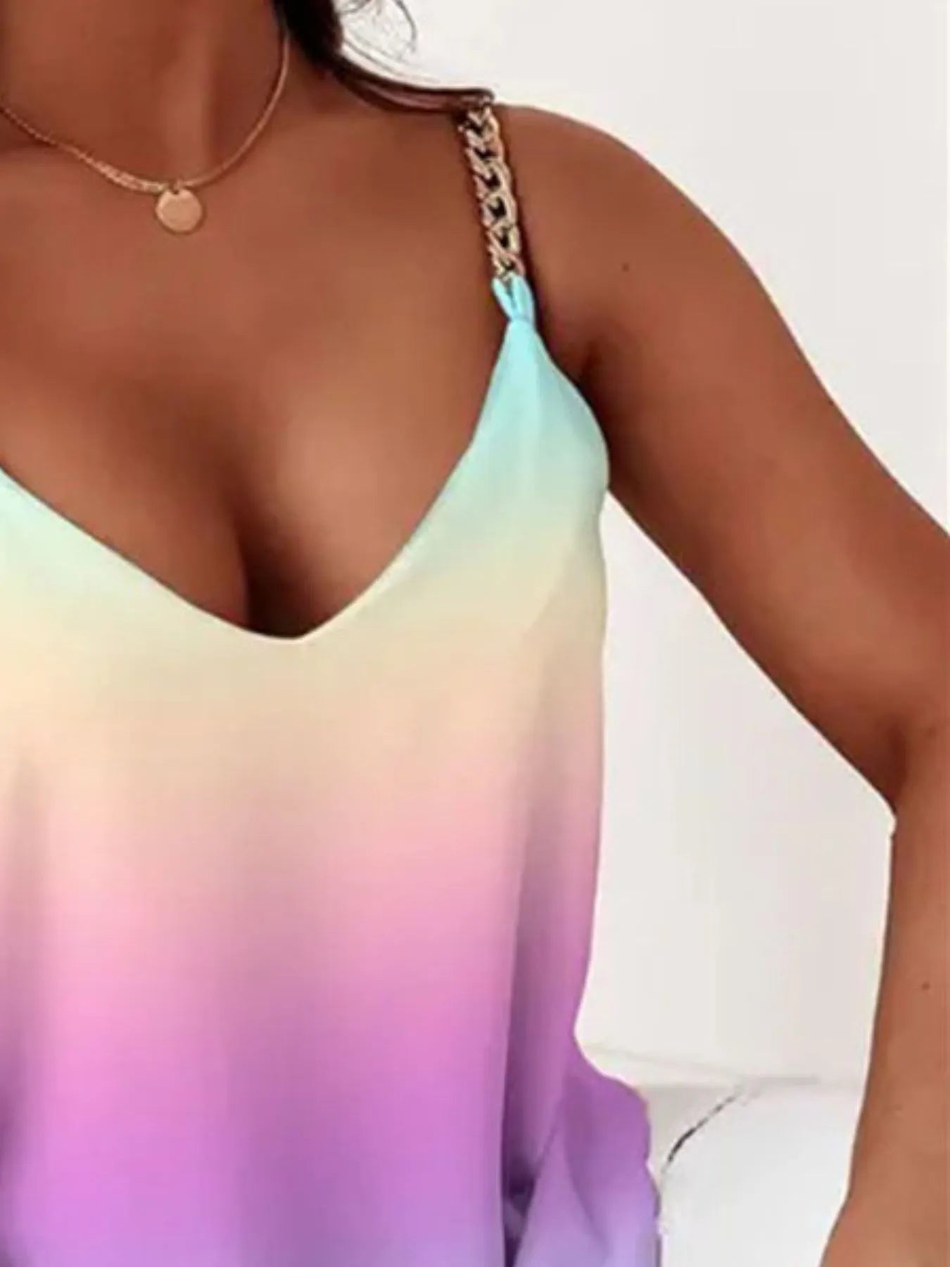 Celeste | Chain Strap V Neck Top