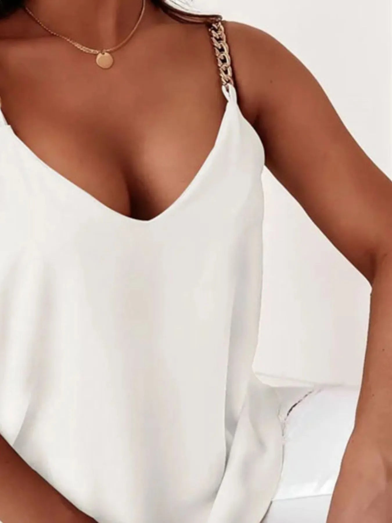 Celeste | Chain Strap V Neck Top