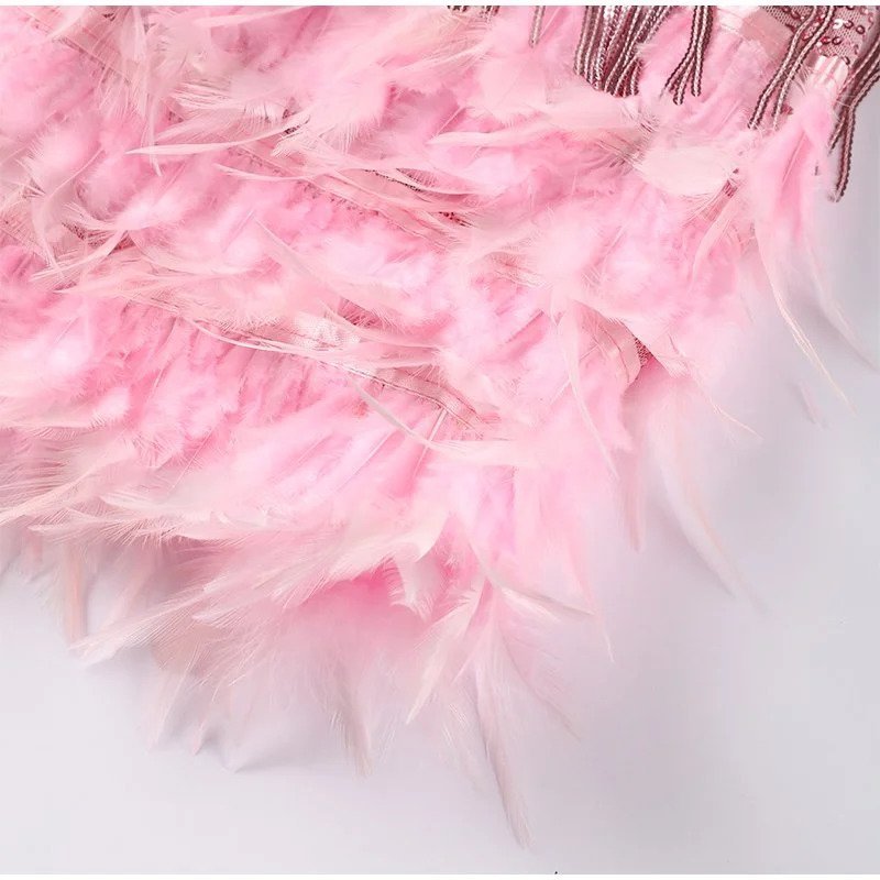 Chloe | Fringe Mini Dress with Thin Strap Detail