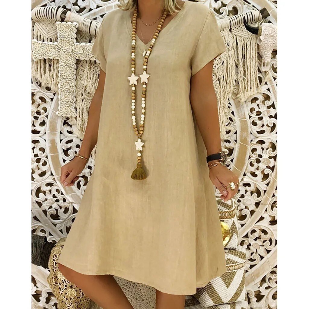 Holly | Short Sleeve A Line Mini Dress