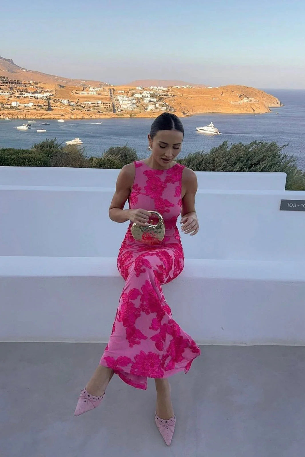 Aurora | Floral Embroidered Mesh Maxi Dress