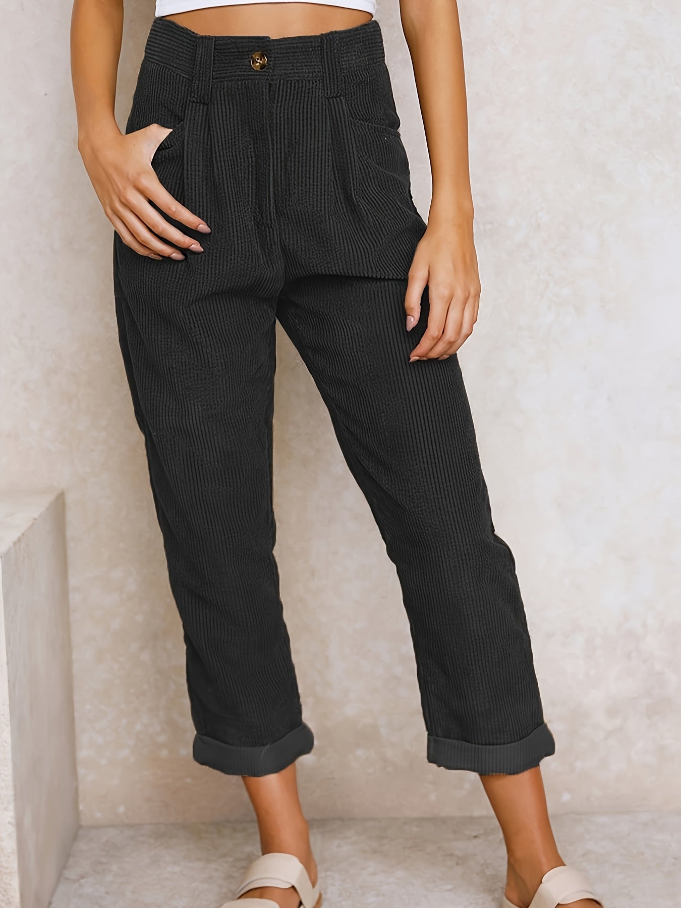 Maisie | Straight Leg Corduroy Trousers