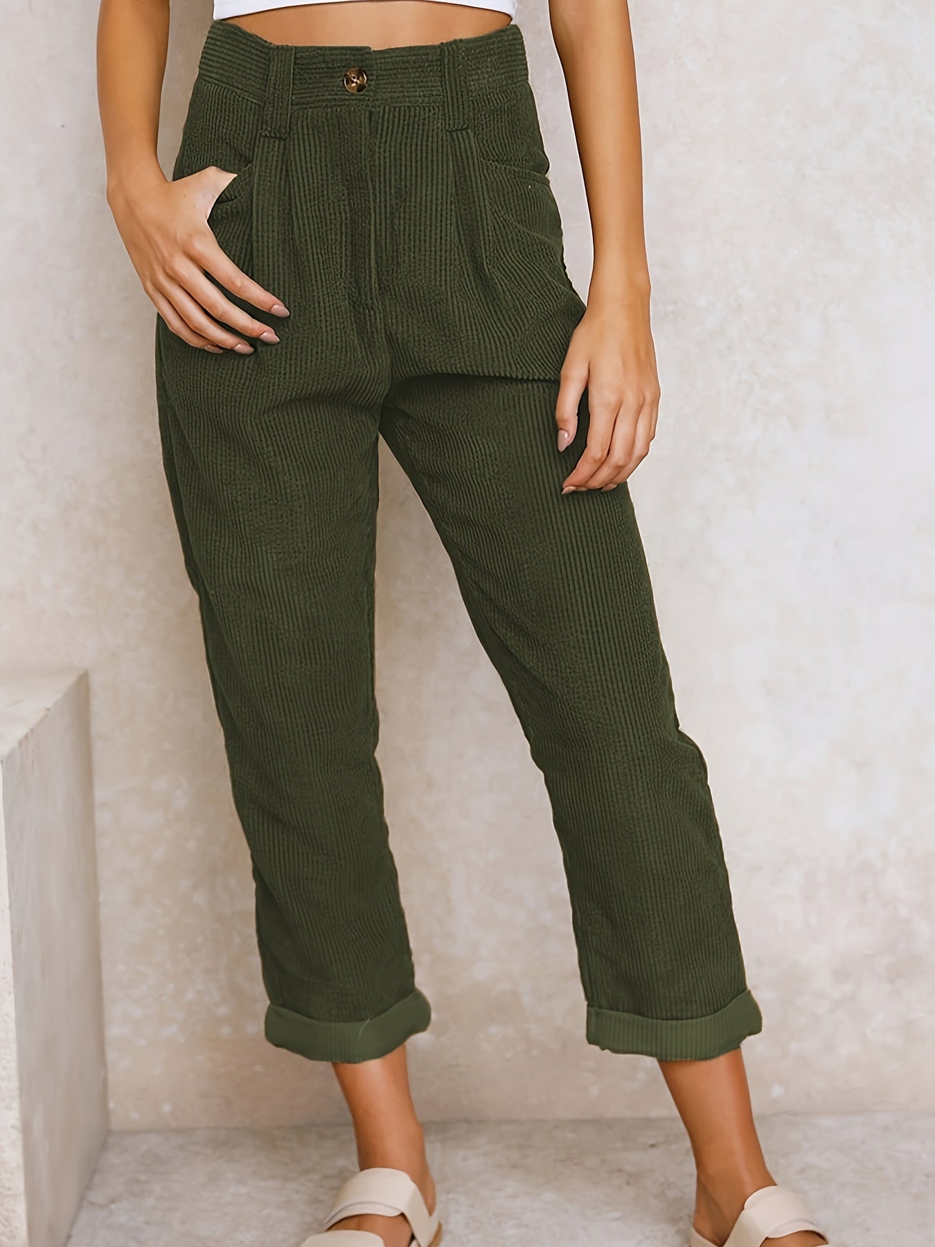 Maisie | Straight Leg Corduroy Trousers