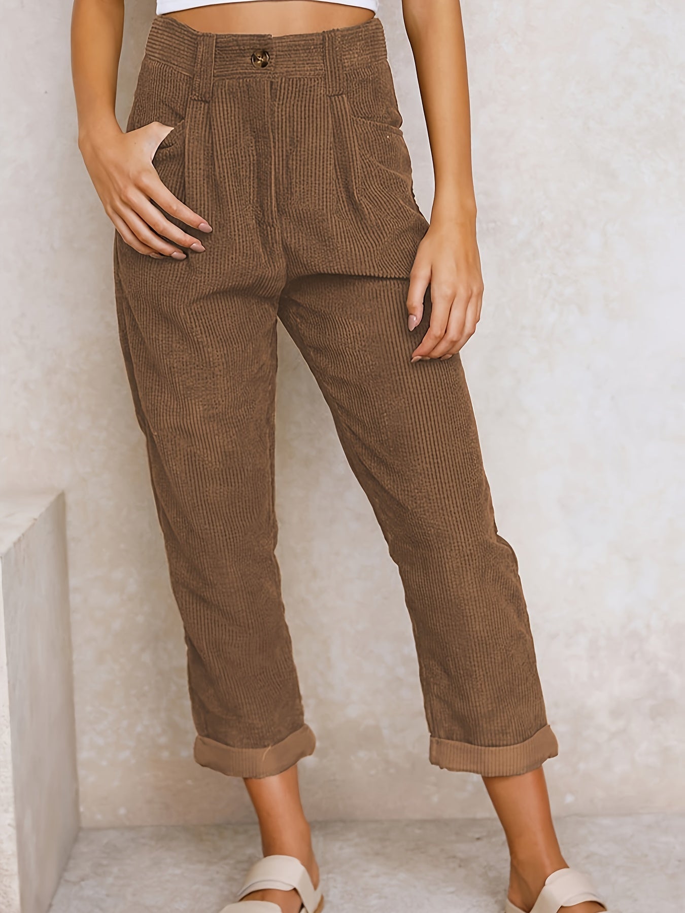 Maisie | Straight Leg Corduroy Trousers