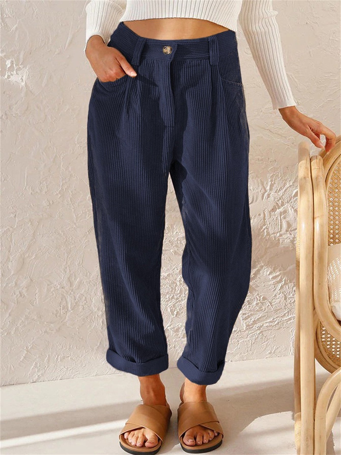 Maisie | Straight Leg Corduroy Trousers