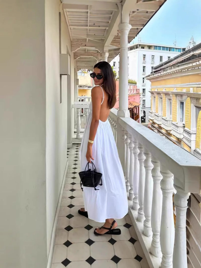 Ivy | Deep V-Neck Spaghetti Strap Maxi Dress