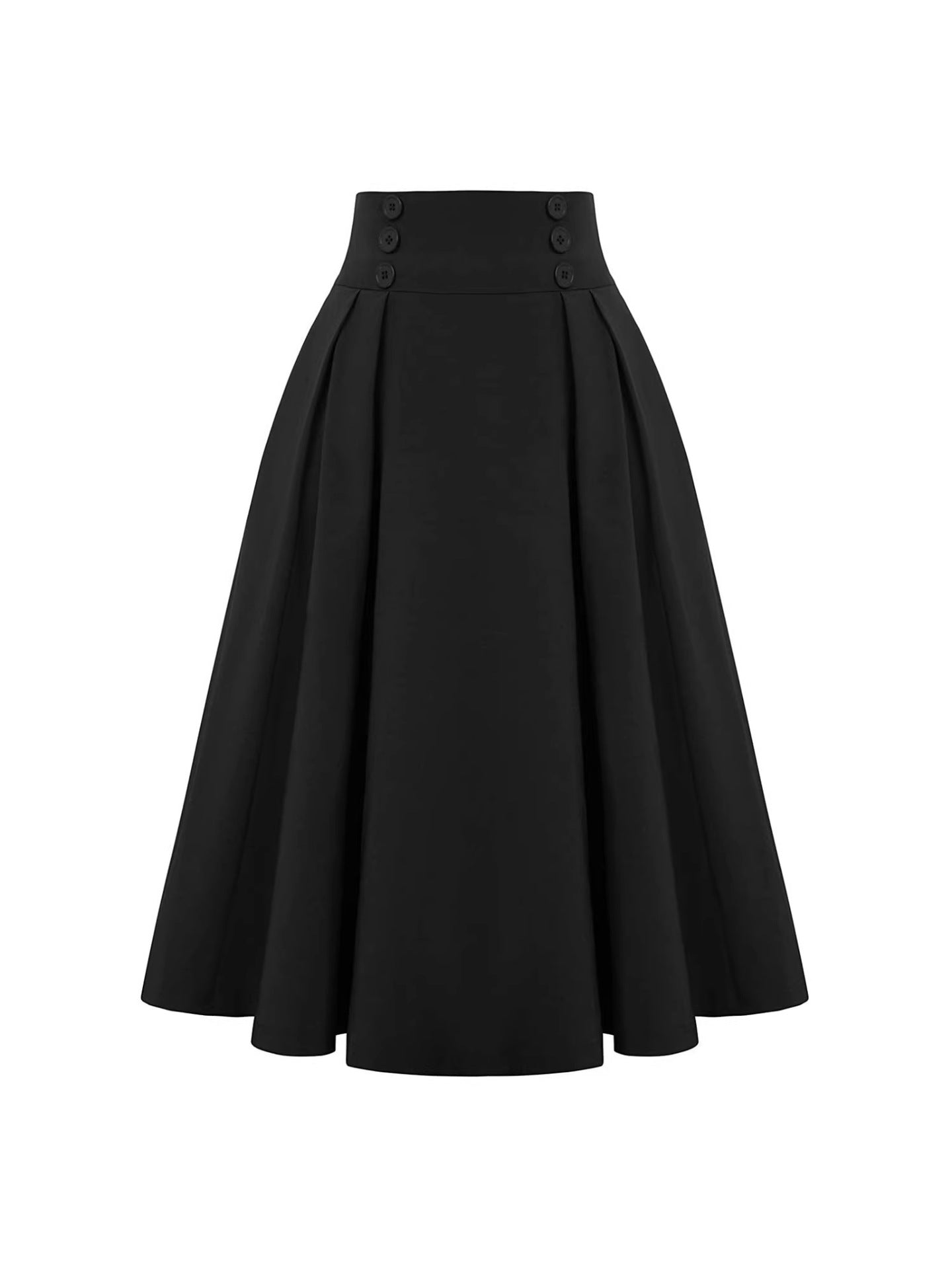 Ruby | Polka Dot Midi Skirt with Button Detail