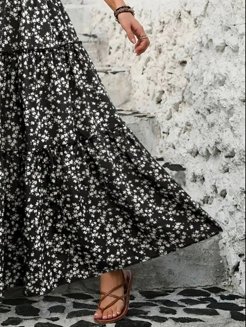 Charlotte | Floral Tiered Summer Maxi Skirt