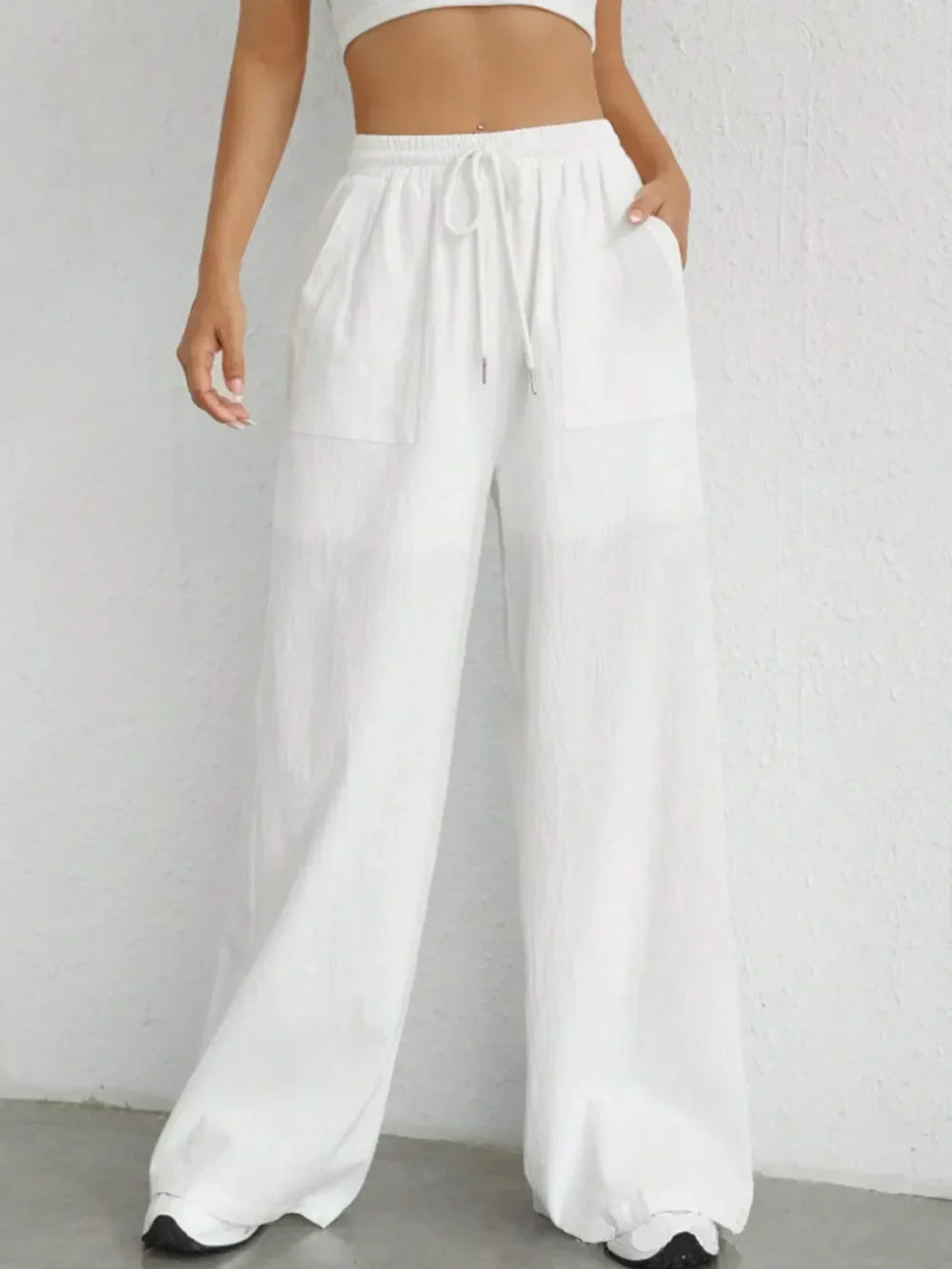 Grace | Drawstring Wide Leg Trousers