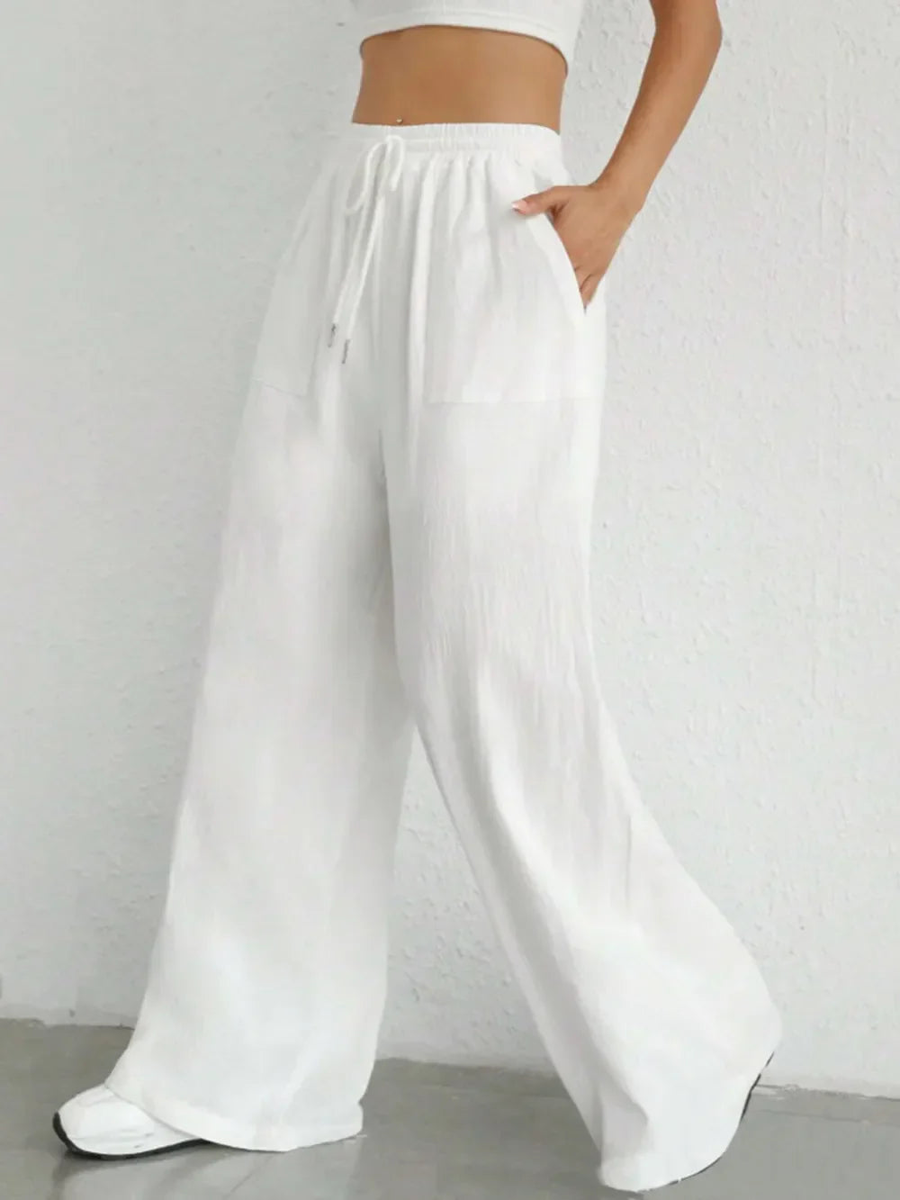 Grace | Drawstring Wide Leg Trousers