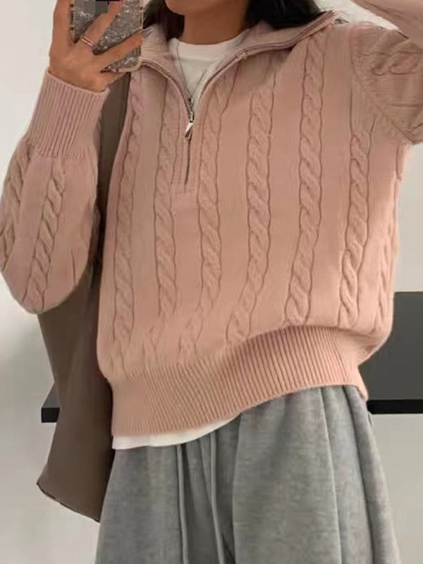 Florence | Cable Knit Half Zip Jumper