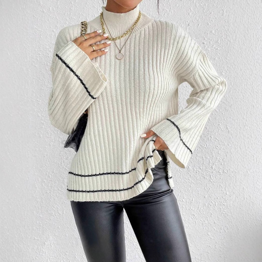 Imogen | Ribbed Knit Jumper with Flare Sleeves
