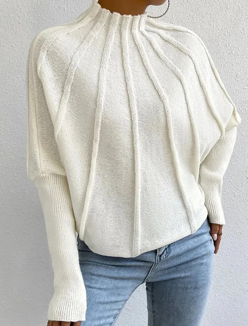 Holly | Sunburst Knit Mock Neck Jumper