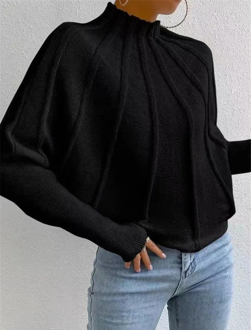 Holly | Sunburst Knit Mock Neck Jumper