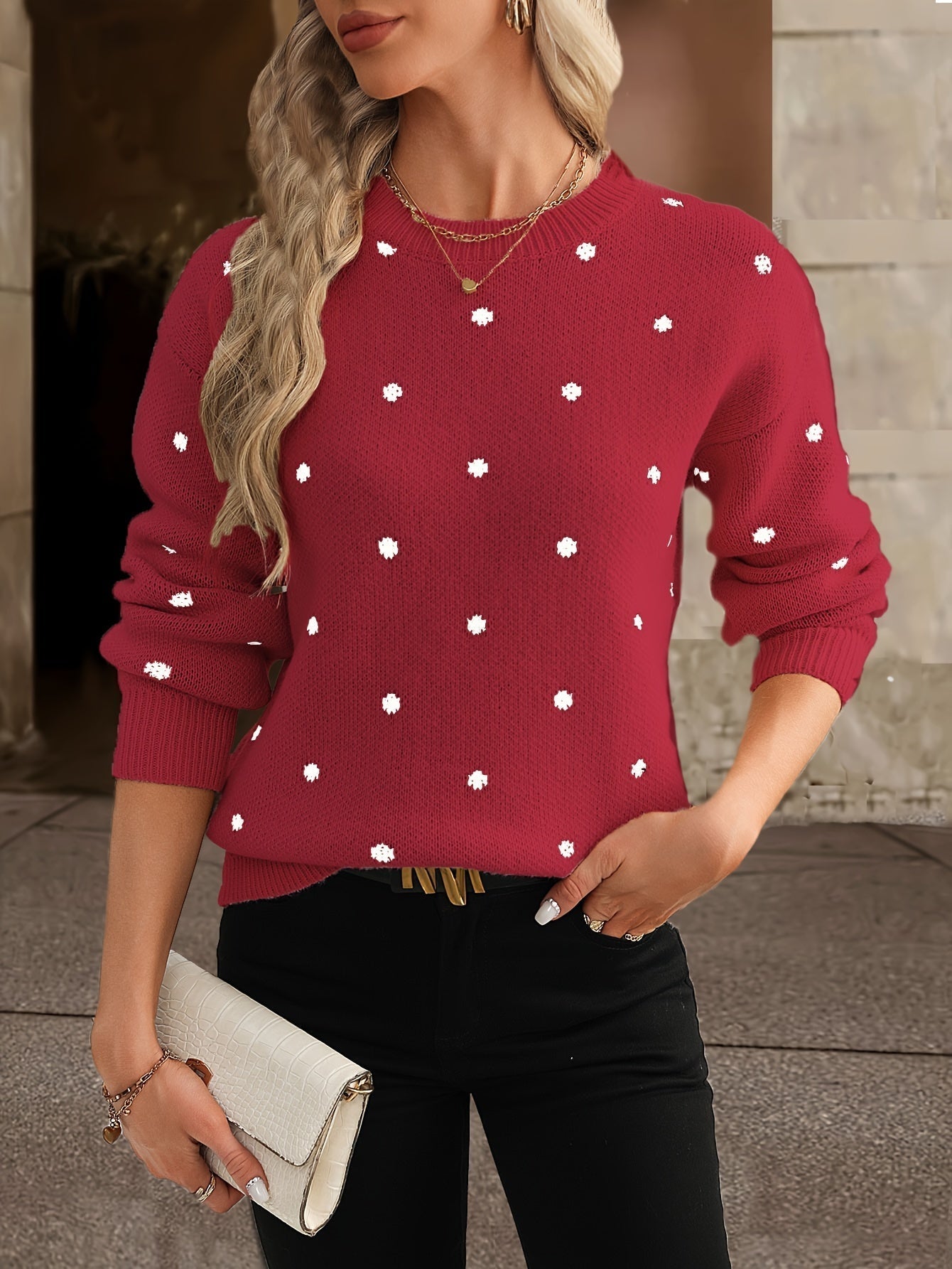Charlotte | Polka Dot Knit Jumper