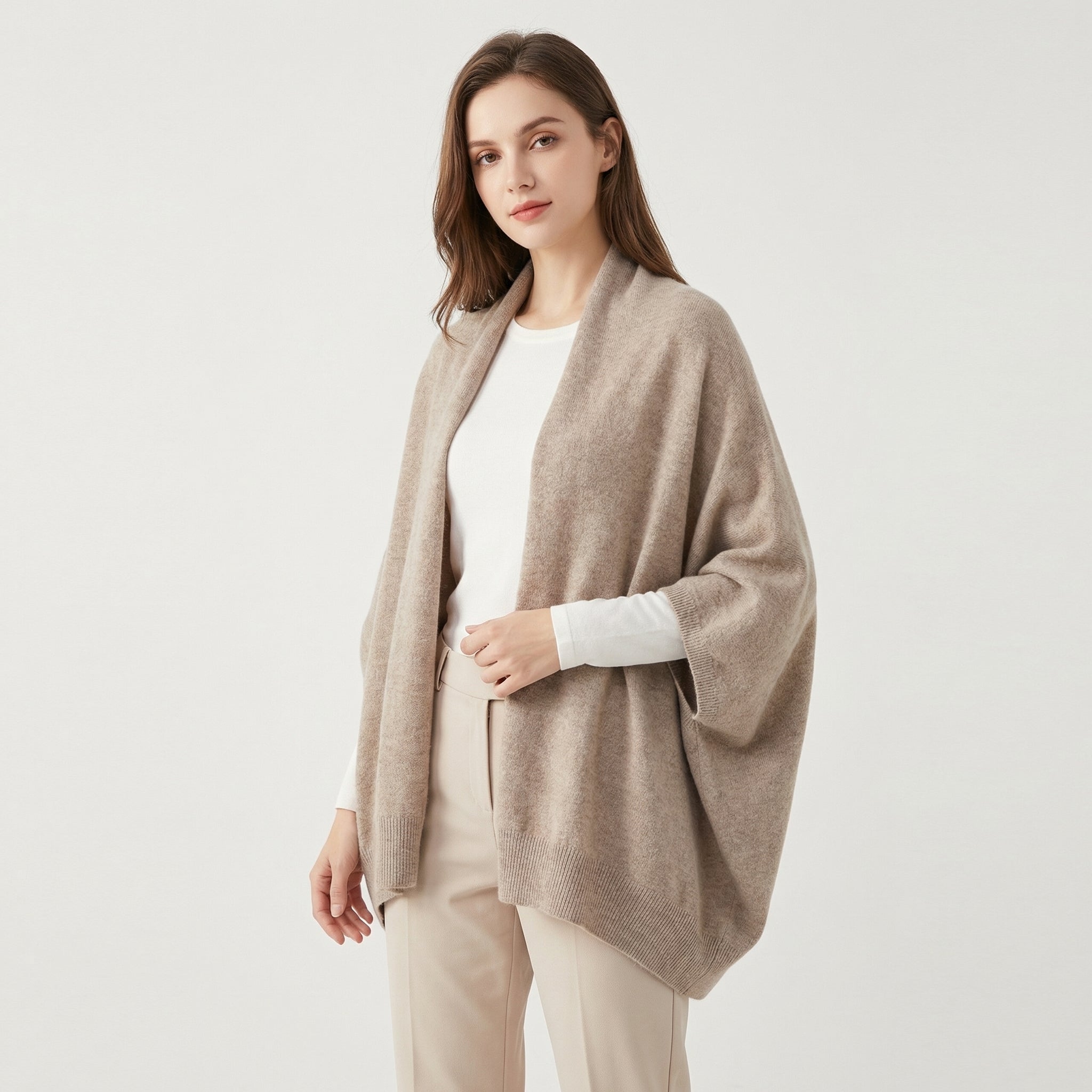 Poppy | Cashmere Blend Knit Shawl Cardigan