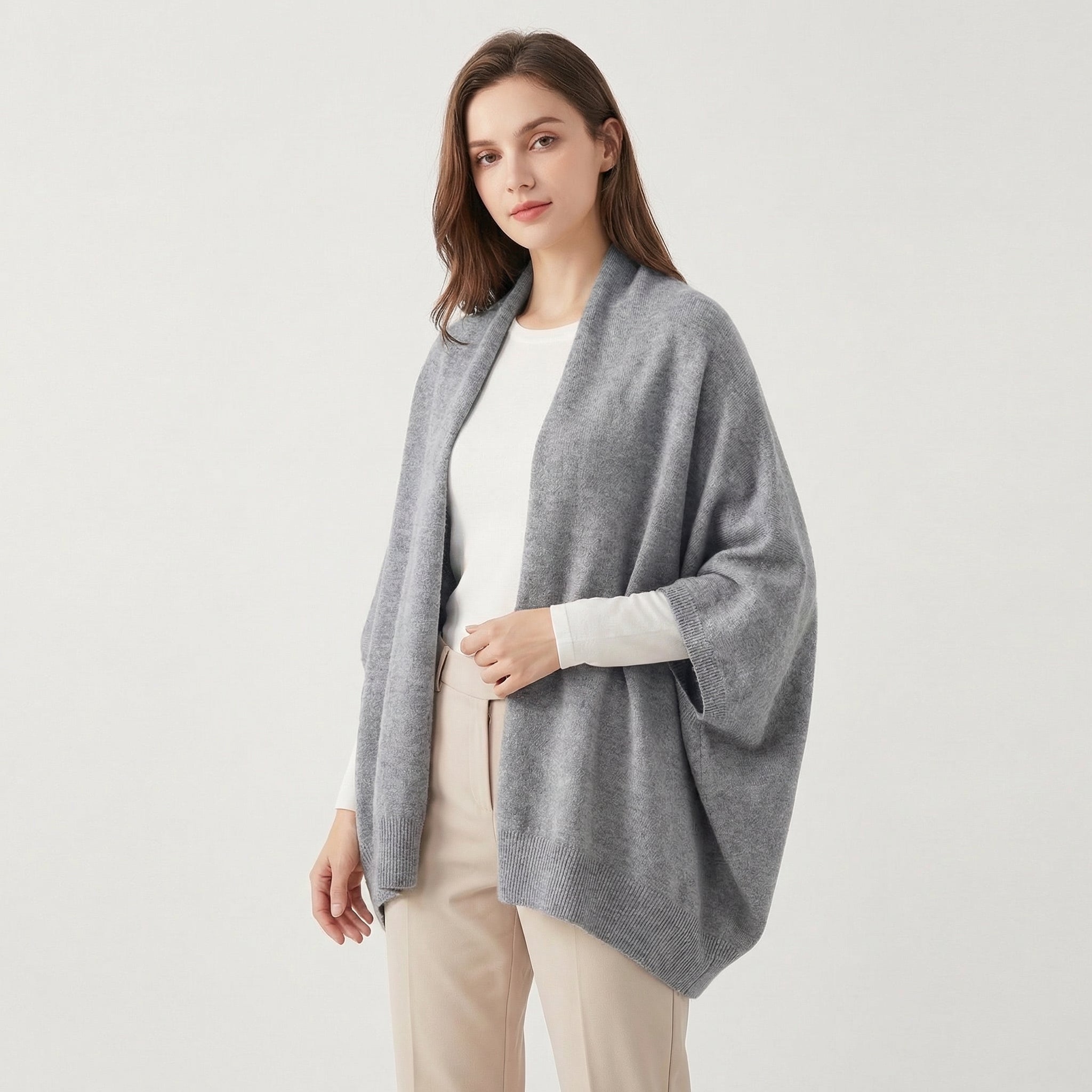 Poppy | Cashmere Blend Knit Shawl Cardigan