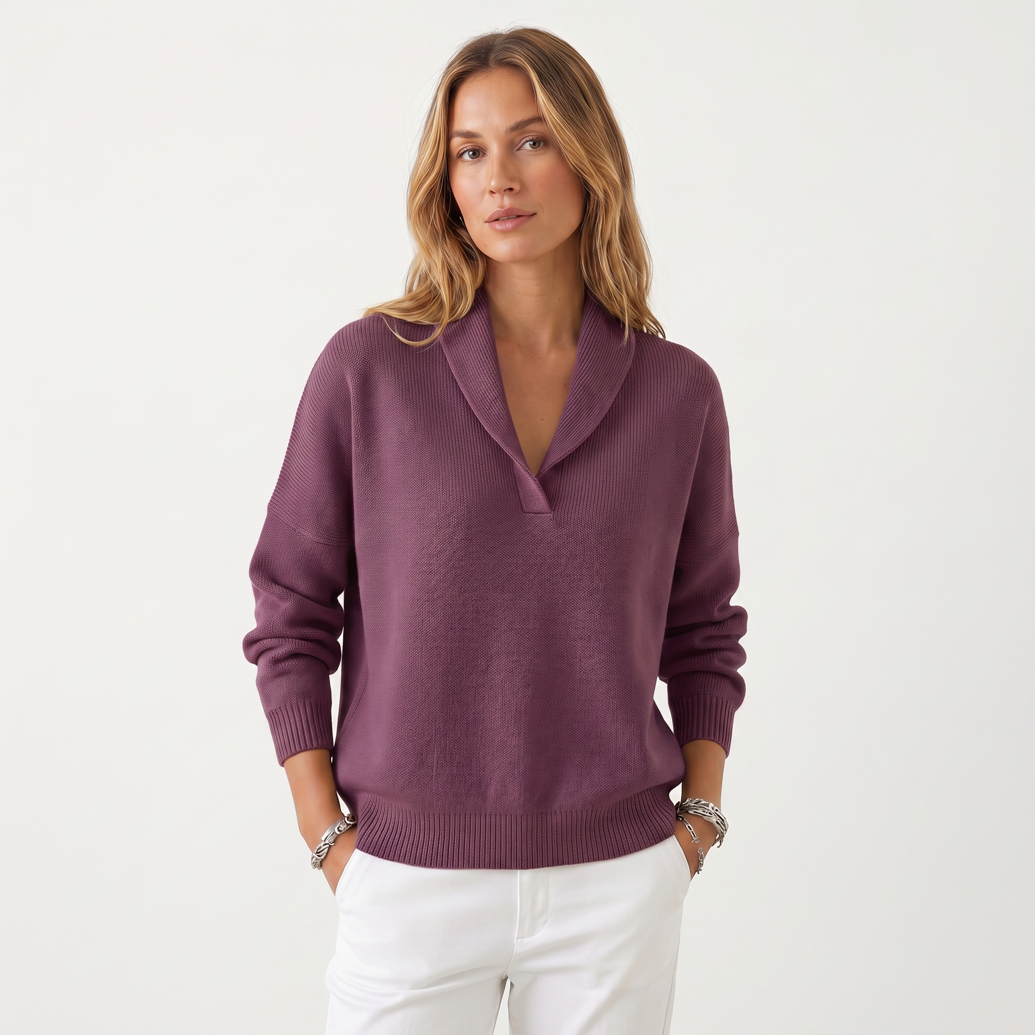 Georgia | Soft V Neck Knit Jumper