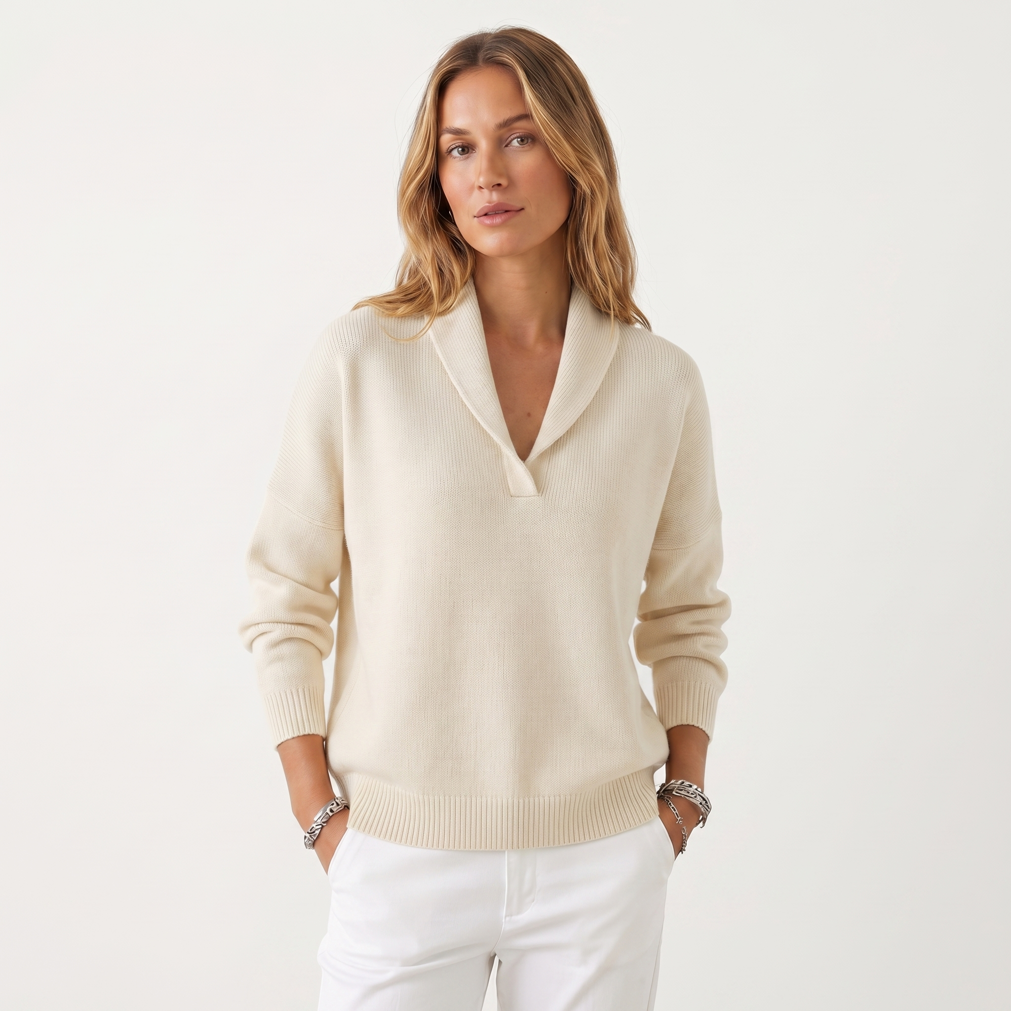 Georgia | Soft V Neck Knit Jumper