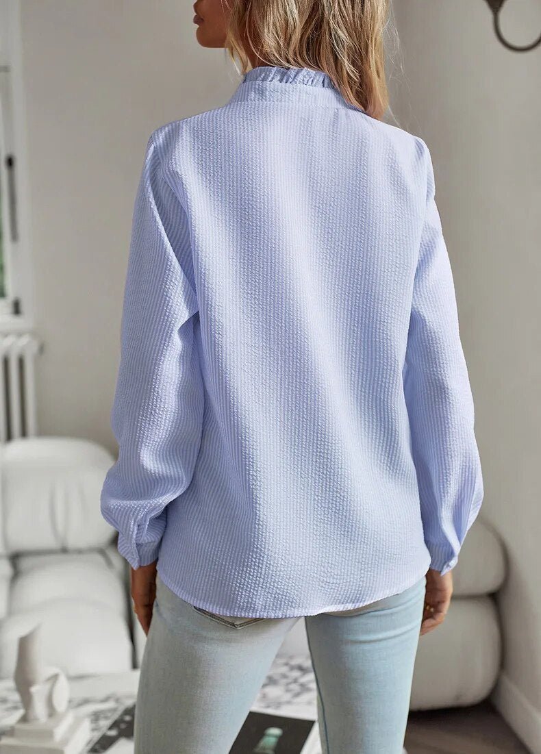 Grace | Long Sleeve Blouse with Ruffle Details