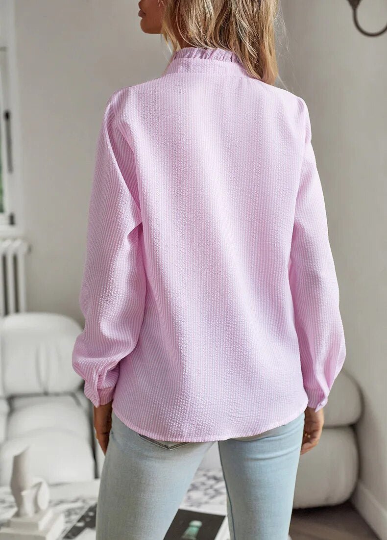 Grace | Long Sleeve Blouse with Ruffle Details