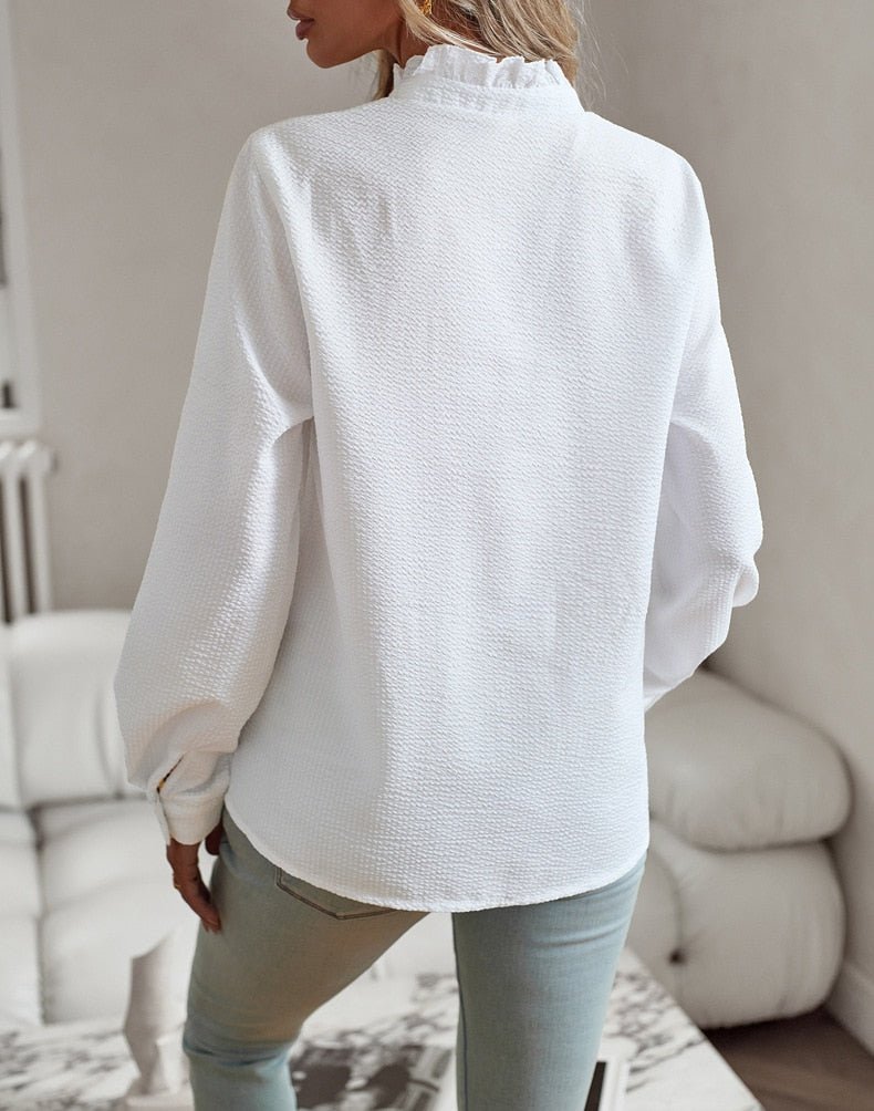 Grace | Long Sleeve Blouse with Ruffle Details