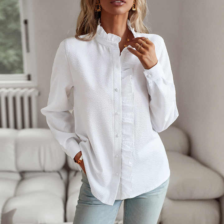 Grace | Long Sleeve Blouse with Ruffle Details
