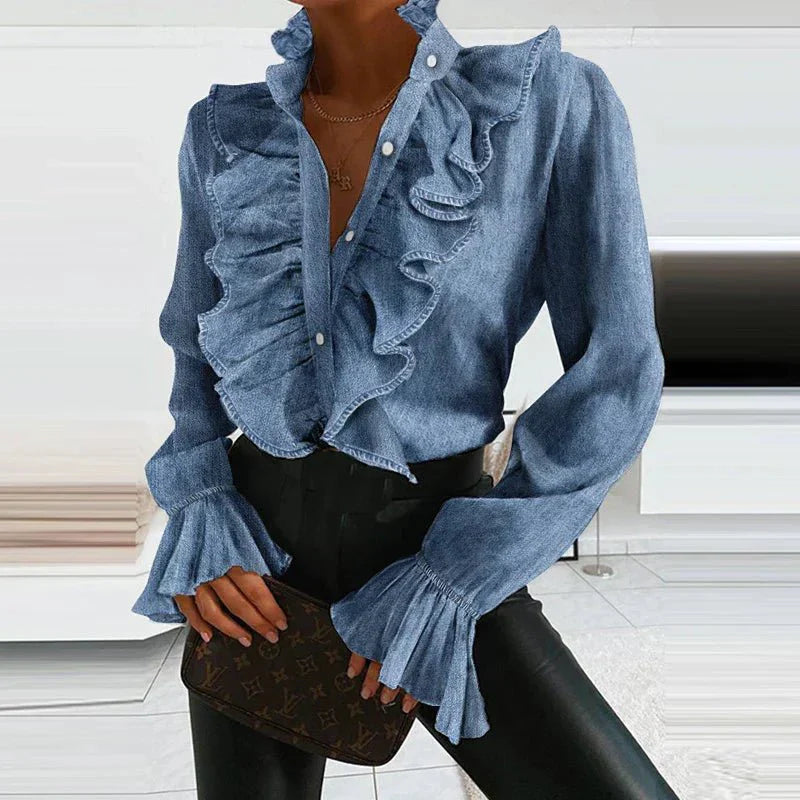 Emma | Chiffon Ruffle Blouse with Elegant Fit