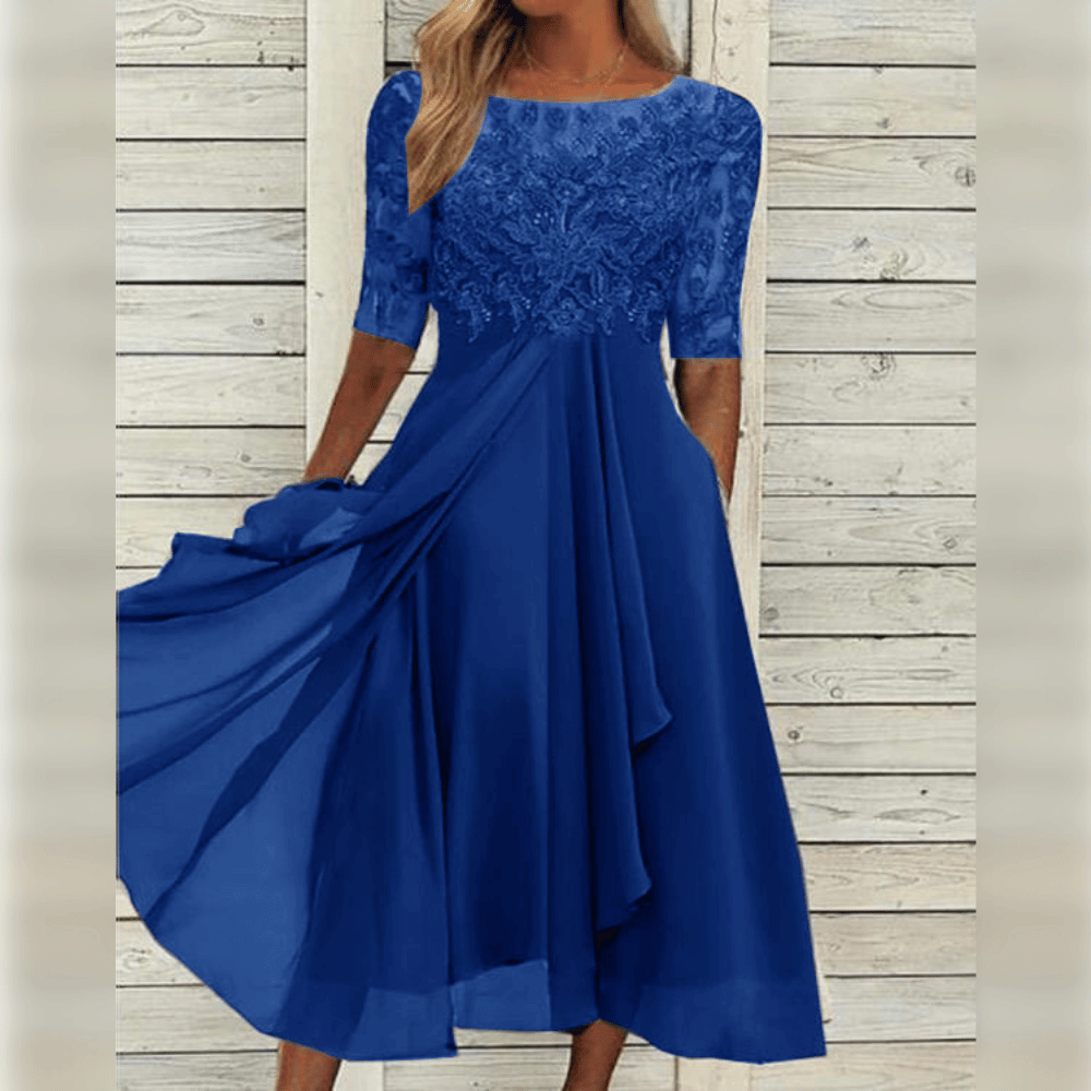 Matilda | Lace Chiffon Occasion Midi Dress