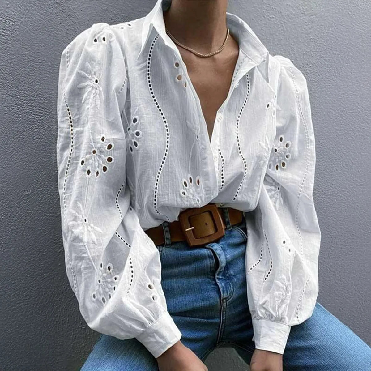 Charlotte | Broderie Anglaise Button Down Blouse