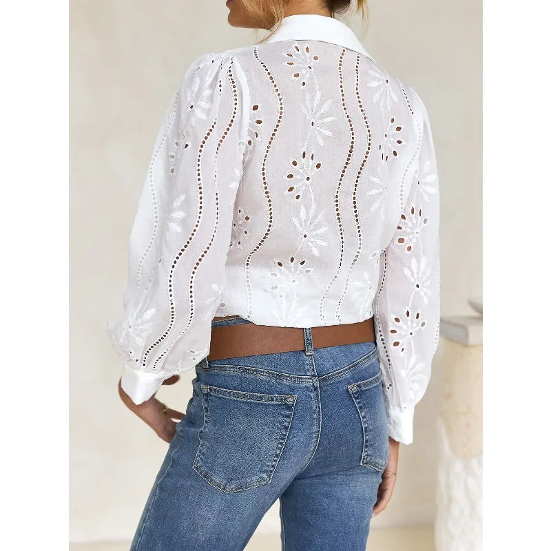 Charlotte | Broderie Anglaise Button Down Blouse