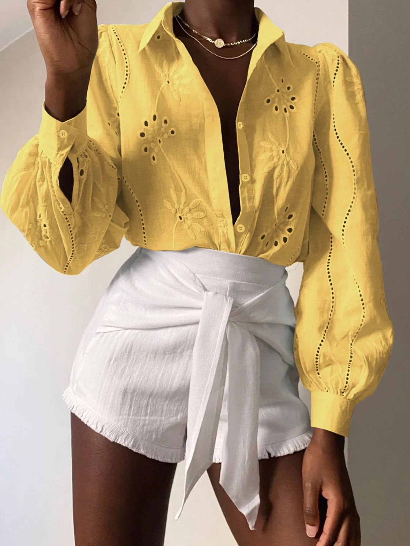 Charlotte | Broderie Anglaise Button Down Blouse