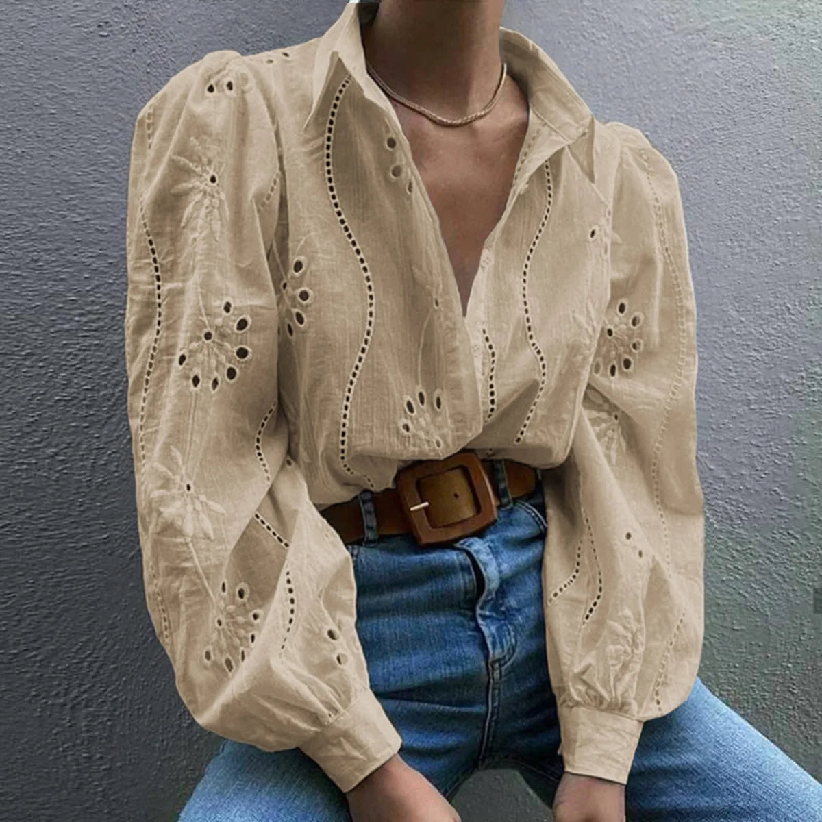 Charlotte | Broderie Anglaise Button Down Blouse