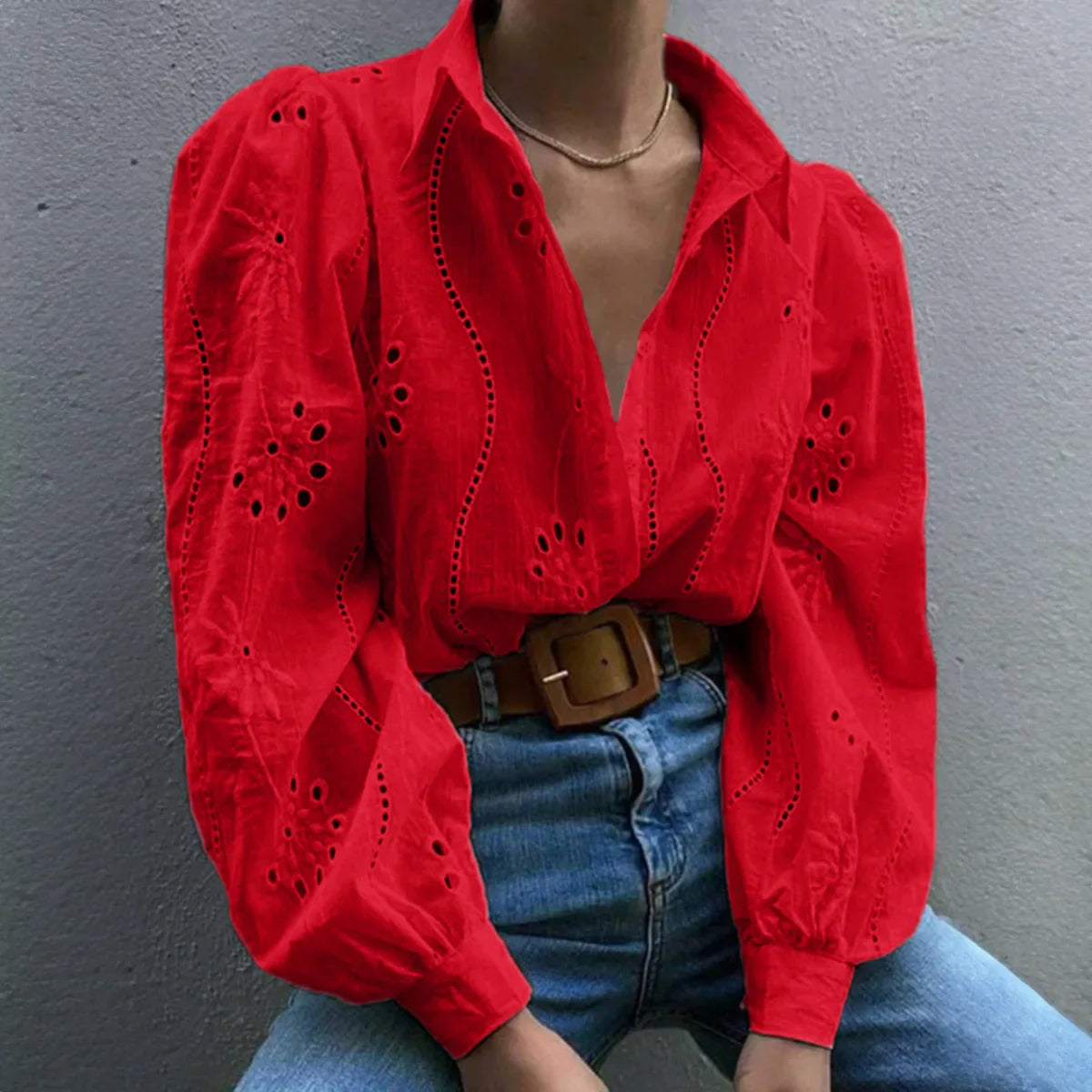 Charlotte | Broderie Anglaise Button Down Blouse