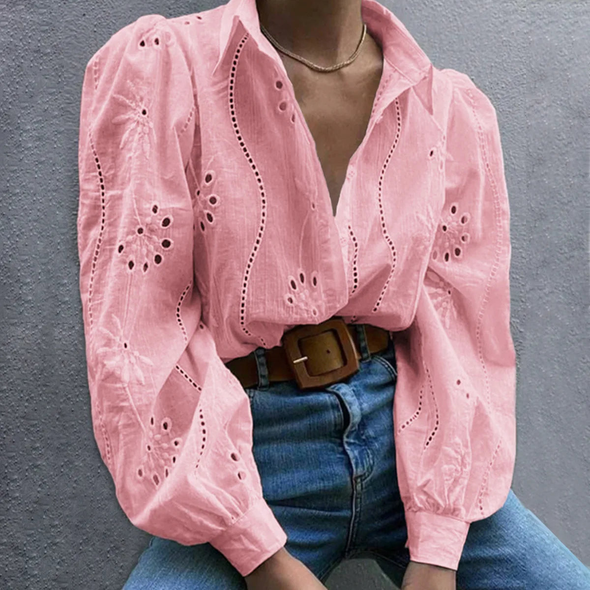 Charlotte | Broderie Anglaise Button Down Blouse