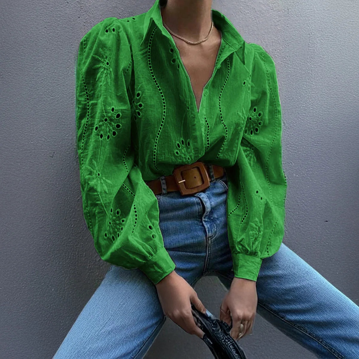 Charlotte | Broderie Anglaise Button Down Blouse
