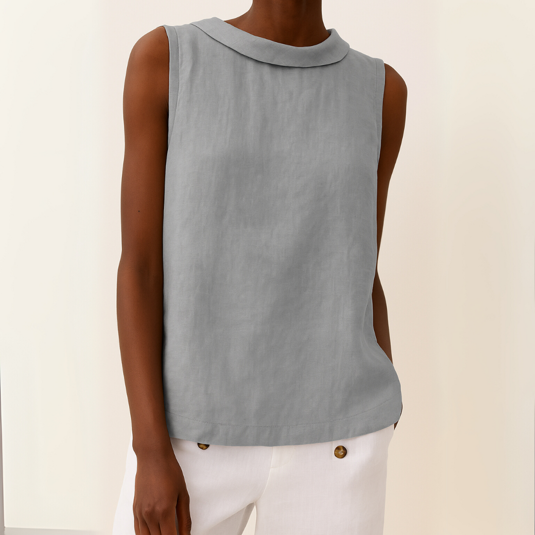 Charlotte | Sleeveless Collared Blouse