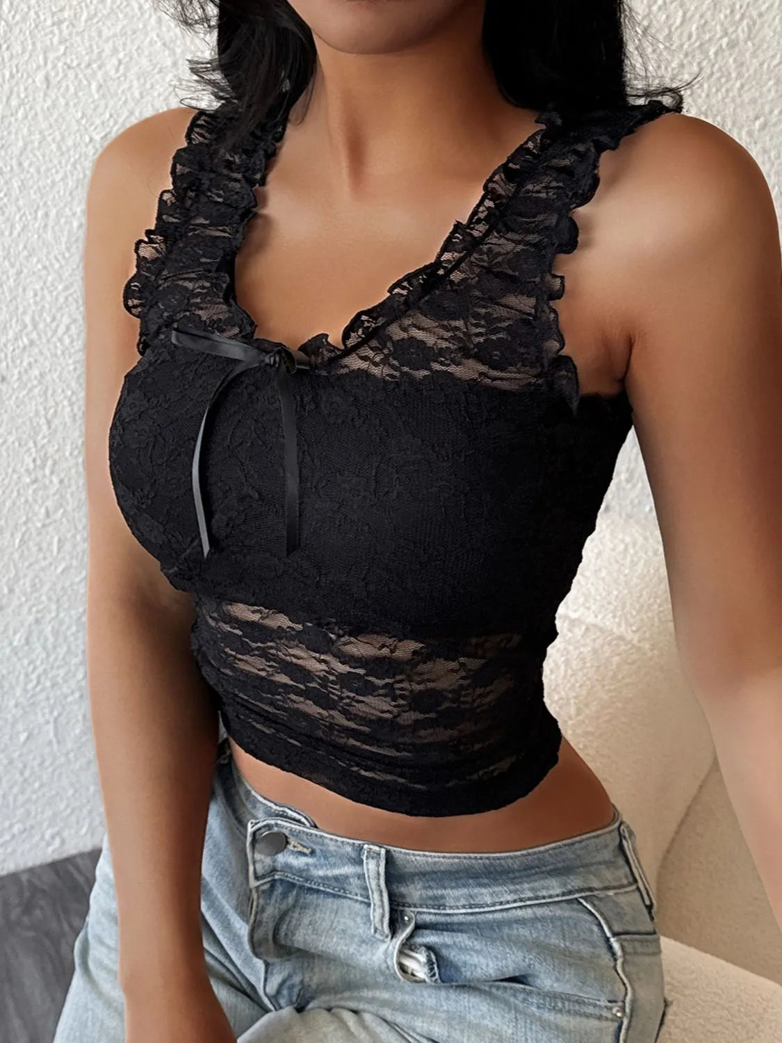 Juliette | Lace Trim Tank Top